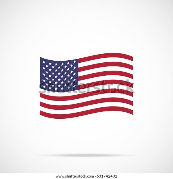 なびくアメリカ国旗のアイコン 米国国旗 グラデーションの背景にベクター画像アイコン のベクター画像素材 ロイヤリティフリー