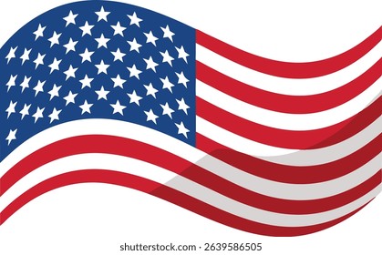 Waving American Flag Illustration for Patriotic Events and Celebrations