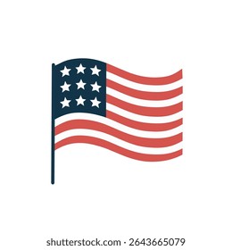 Waving American Flag for Independence Day