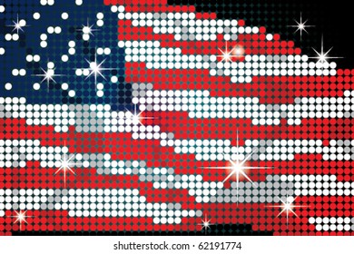 Waving American flag on Led Display