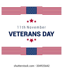 waving American flag with typography Happy Veterans Day. November 11th, United state of America, U.S.A veterans day design. Beautiful USA flag Composition. veterans Day poster design