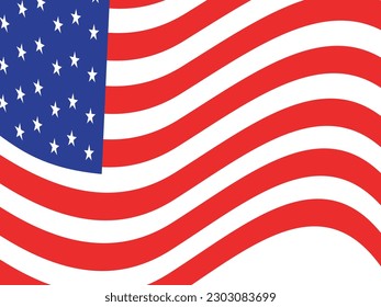 Waving american flag vector illustration
