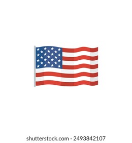 Waving American Flag. Vector illustration design.