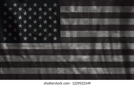 Waving American flag.Vector USA flag background.