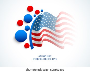 Waving American National Flag background for 4th of July, Independence Day celebration.