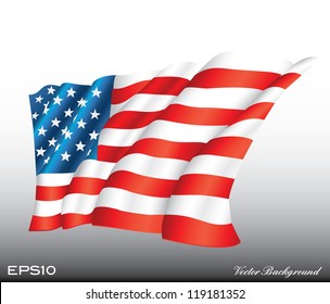 waving american us flag vector illustration