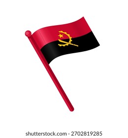 Ilustração de vetor de bandeira angola ondulada, isolada