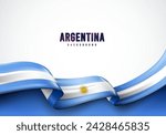 Waving Argentine Flag. Argentina Concept Background.