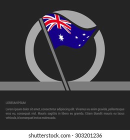 Waving Australia Flag badge design - independence day Label - Vector illustration