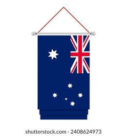 Waving Australia flag in flat style, waving flag, vector illustration