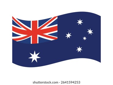 Waving Australia Flag – National Flag of Australia in Vector Illustration Style. Flag icon of Australia.