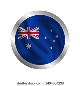 Waving Australian flag, the flag of Australia, vector illustration