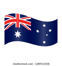 Waving Australian flag on a white background.Vector illustration. Flat design for business financial marketing banking advertising web concept cartoon illustration.