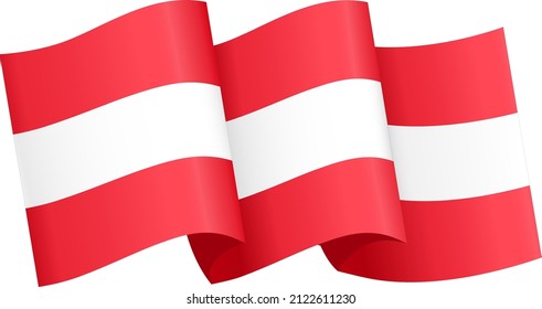 Waving Austria  flag isolated  on png or transparent background,Symbol of Austria ,template for banner,card,advertising ,promote,and business matching country poster, vector illustration