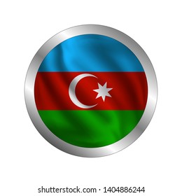 Waving Azerbaijan's flag, the flag of Azerbaijan, vector illustration
