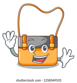 Waving bag messenger businessman the leather character