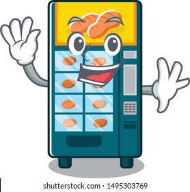 Waving bakery vending machine in character shape