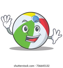 Waving ball character cartoon style