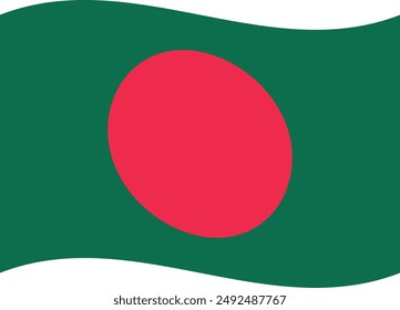 Waving Bangladesh flag isolated on white background . National flag of Bangladesh . Vector illustration