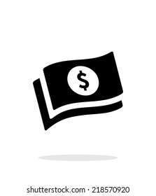 Waving banknotes with dollar sign simple icon on white background. Vector illustration.