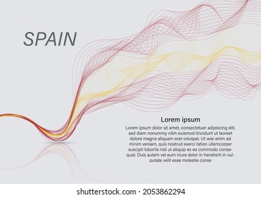 Waving banner with flag of Spain color, vector illustration background