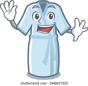 Waving bathrobe is placed above mascot table