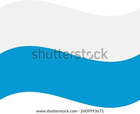 Waving Bavaria flag isolated on white background . Bavarian flag symbol . Vector illustration