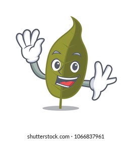 Waving bay leaf character cartoon