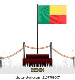 Wellen-Benin-Nationalflagge auf weißem Hintergrund einzeln