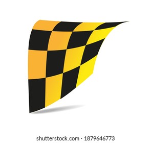 Waving black yellow race flag