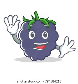 Waving blackberry character cartoon style