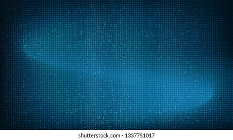 Waving Blue Circuit Microchip Technology on Future Background,Hi-tech Digital and Communication Concept design,Free Space For text in put,Vector illustration.
