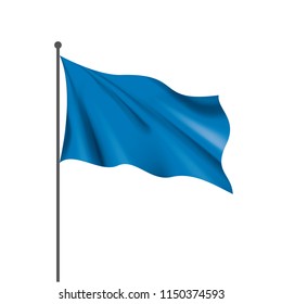 Waving the blue flag on a white background