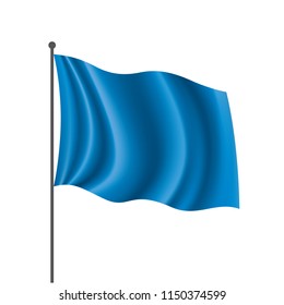 Waving the blue flag on a white background