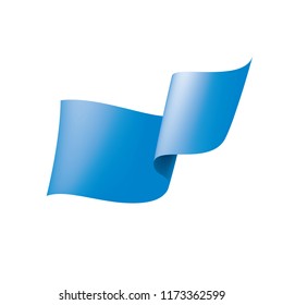Waving the blue flag on a white background