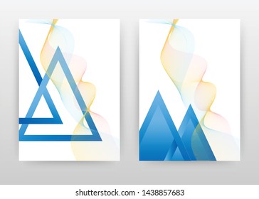 Waving blue lines design for annual report, brochure, flyer, poster. Blue waving line texture background vector illustration for flyer, leaflet, poster. Abstract A4 brochure template.