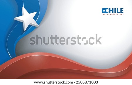Waving blue and red 3d shapes in white background and 3d star in blue shape design. Good template for national day campaign