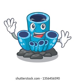 Waving blue sponge coral in character aquarium