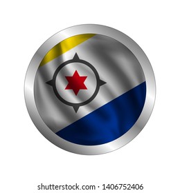 Waving Bonaire flag, the flag of Bonaire, vector illustration