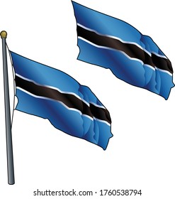 Botswana-Flagge auf Flagpol