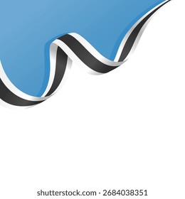 waving botswana flag ribbon background with copy space for text. botswana national day ornament