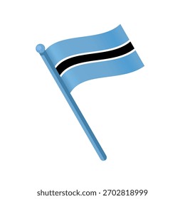 Ondeando la Ilustración vectorial de la bandera de Botsuana, aislado