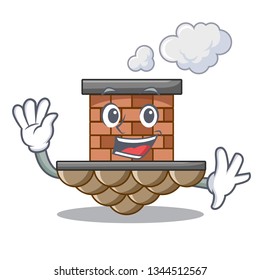 Waving brick chimney isolated in the character