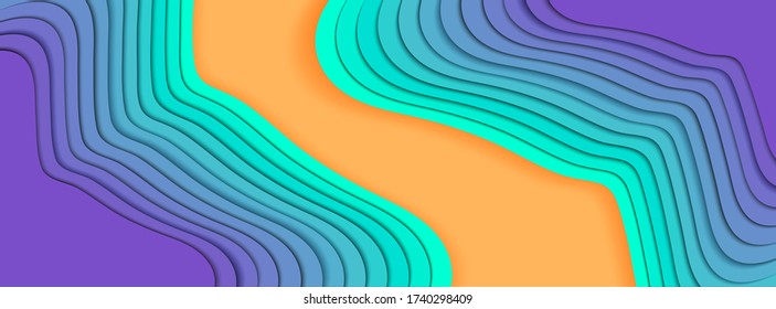 waving bright vector banner with space for design