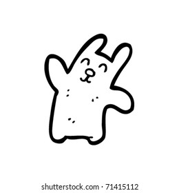 waving bunny cartoon