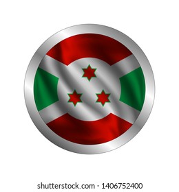 Waving Burundi flag, the flag of Burundi, vector illustration