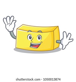 Waving butter character cartoon style