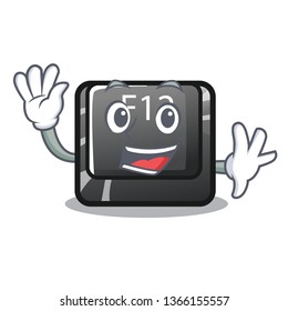 Waving button f12 isolated in the character