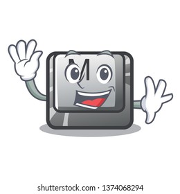 Waving button M in the character shape