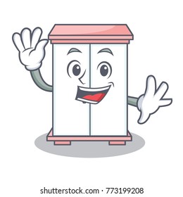 Waving cabinet character cartoon style